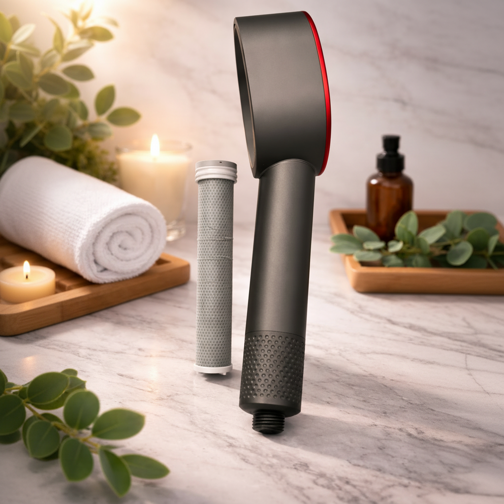 Brusehoved med filter - optimeret